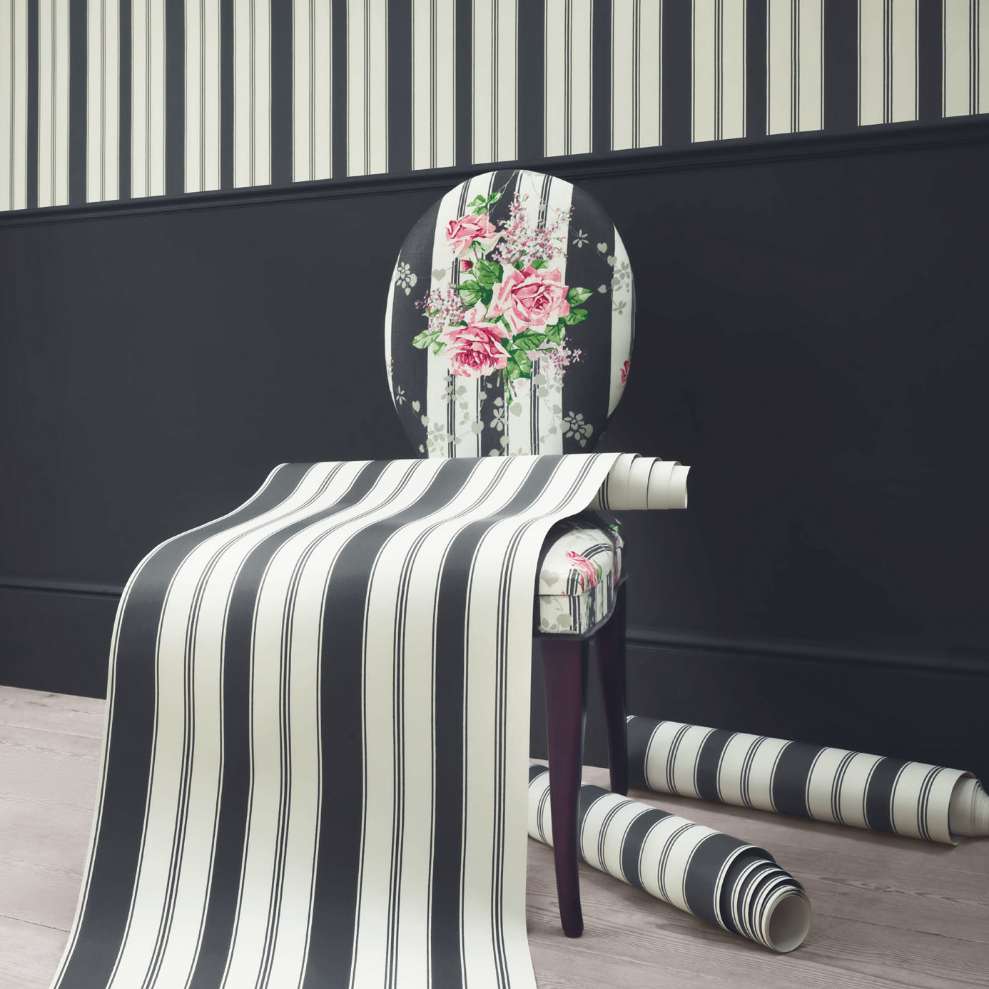 Cecile Stripe Pearl Wallpaper by SAN